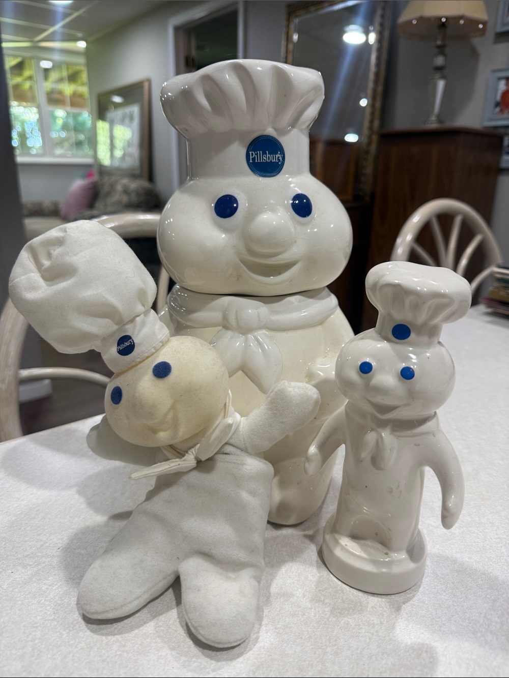 Pillsberry 1958 doughboy cookie jar. Beanie and BANK as well.
